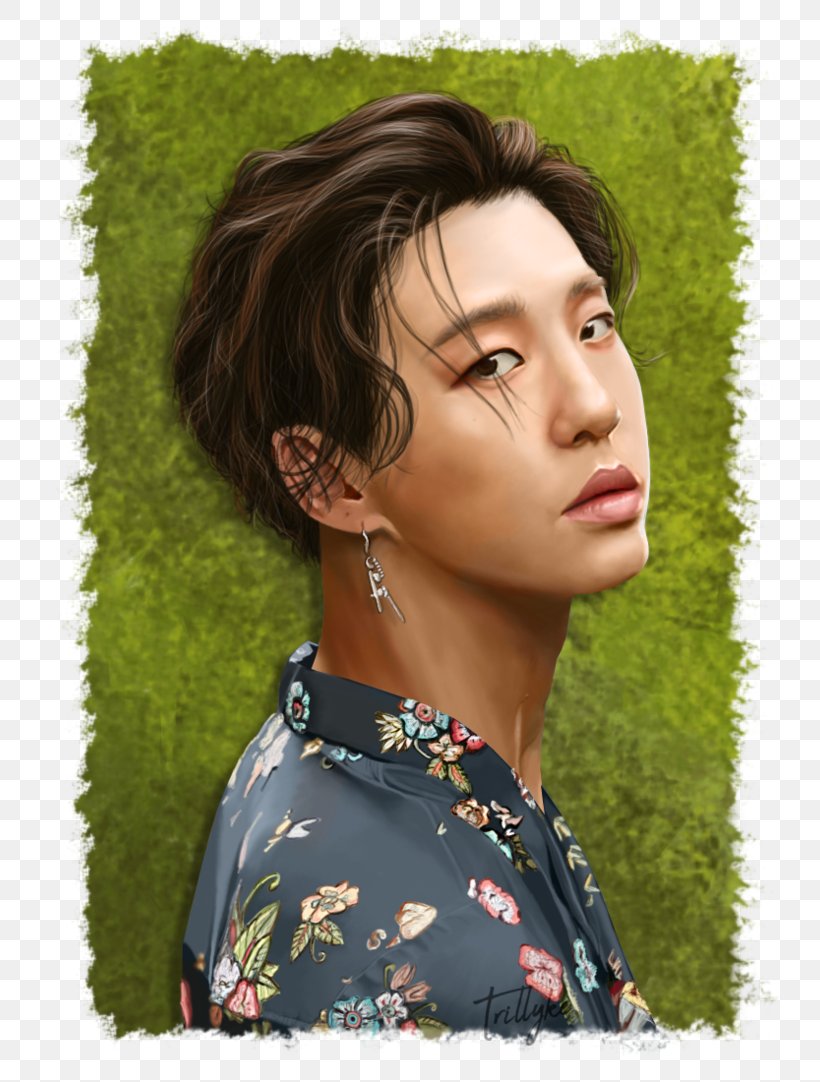 Bang Yong-guk Digital Art Portrait DeviantArt, PNG, 738x1082px, Watercolor, Cartoon, Flower, Frame, Heart Download Free