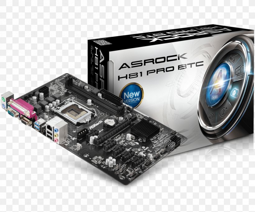 Intel LGA 1150 Motherboard ASRock H81 Pro BTC ATX, PNG, 1200x1000px, Intel, Asrock, Asrock H81 Pro Btc, Atx, Computer Download Free