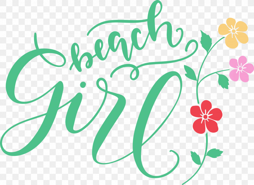 Beach Girl Summer, PNG, 3000x2182px, Beach Girl, Biology, Floral Design, Green, Leaf Download Free