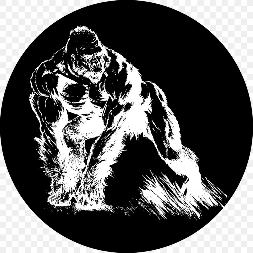 Gorilla Long-sleeved T-shirt Hoodie Ape, PNG, 1280x1280px, Gorilla, Ape, Baby Toddler Onepieces, Black And White, Cap Download Free