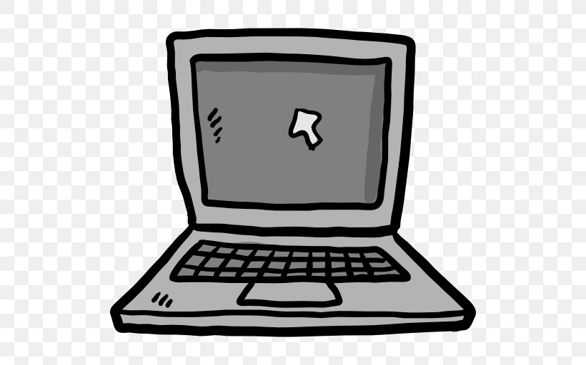 Laptop Computer Monitors Personal Computer, PNG, 512x512px, Laptop, Black And White, Cartoon, Communication, Computer Download Free