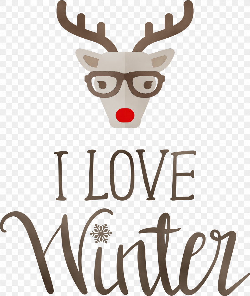 Reindeer, PNG, 2524x3000px, I Love Winter, Antler, Biology, Deer, Logo Download Free