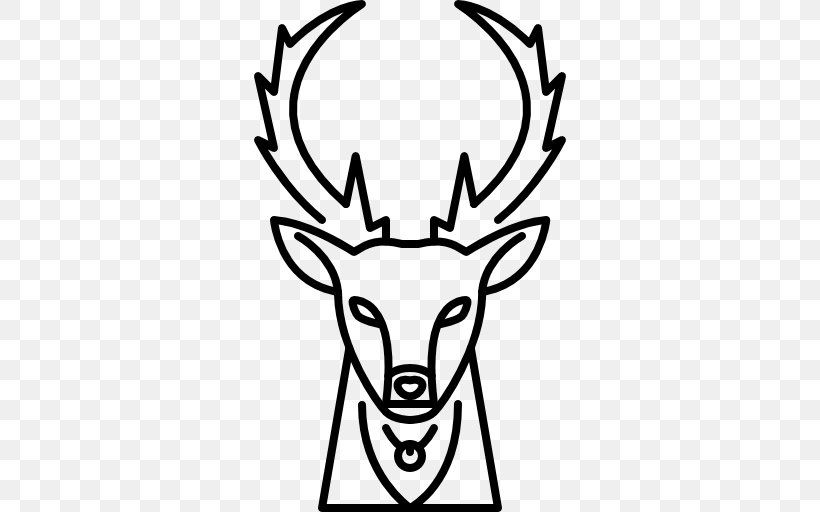 Reindeer Clip Art, PNG, 512x512px, Reindeer, Antler, Black And White, Deer, Head Download Free