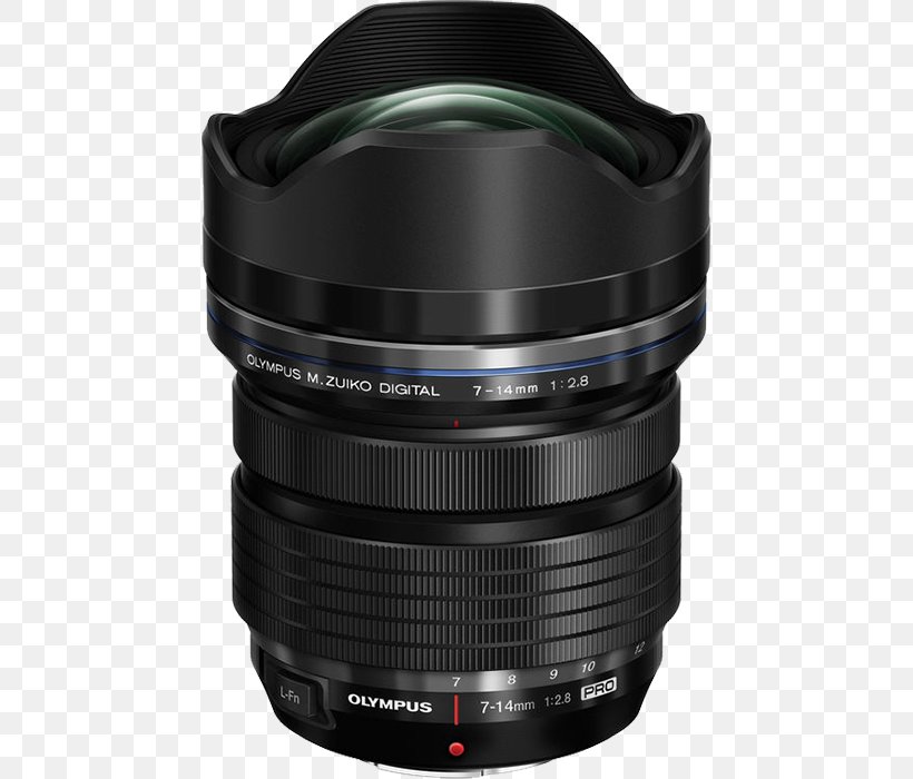Micro Four Thirds System Olympus M. Zuiko ED 7-14mm F/2.8 Pro Lens Wide-angle Lens, PNG, 700x700px, 35 Mm Equivalent Focal Length, Micro Four Thirds System, Camera, Camera Accessory, Camera Lens Download Free