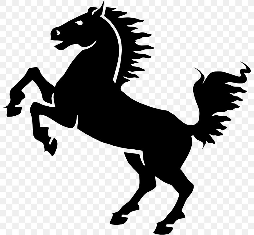 Mustang Friesian Horse Rearing Clip Art, PNG, 800x760px, Mustang, Black, Black And White, Collection, Colt Download Free