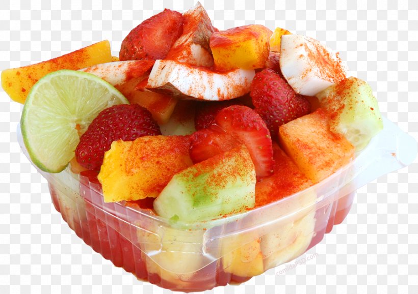 Strawberry Mexican Cuisine Vegetarian Cuisine Fruit Salad, PNG, 900x635px, Strawberry, Bionico, Chamoy, Chili Pepper, Dessert Download Free