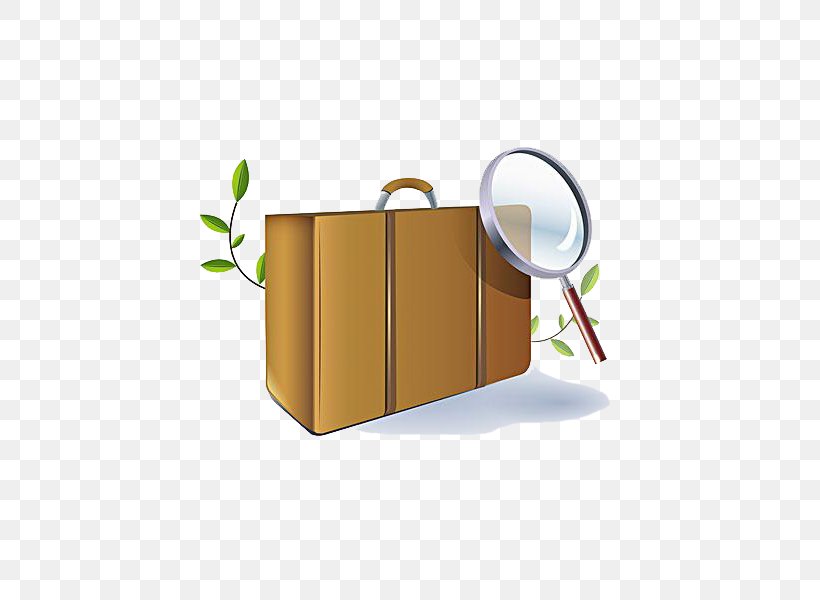 Suitcase Magnifying Glass, PNG, 550x600px, Suitcase, Baggage, Box, Designer, Magnifying Glass Download Free