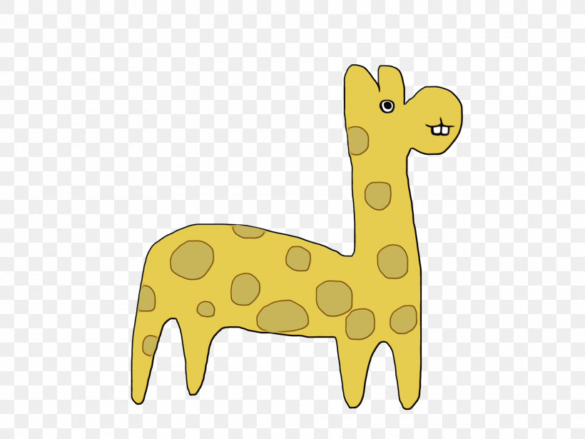 Giraffe Pattern Yellow Animal Figurine Tail, PNG, 1920x1440px, Watercolor, Animal Figurine, Biology, Giraffe, Meter Download Free