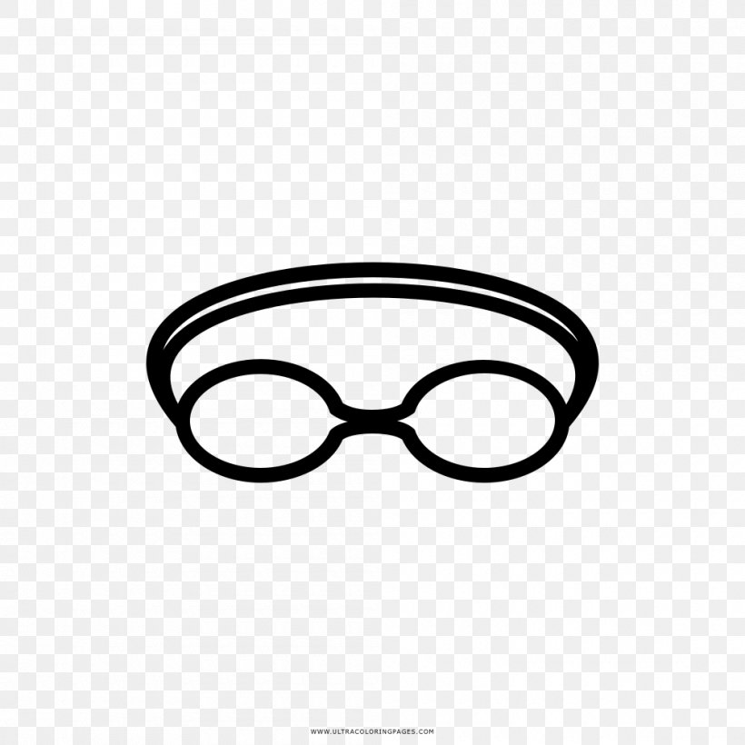 Glasses Goggles Swimming Drawing Coloring Book, PNG, 1000x1000px, Glasses, Black, Black And White, Coloring Book, Drawing Download Free
