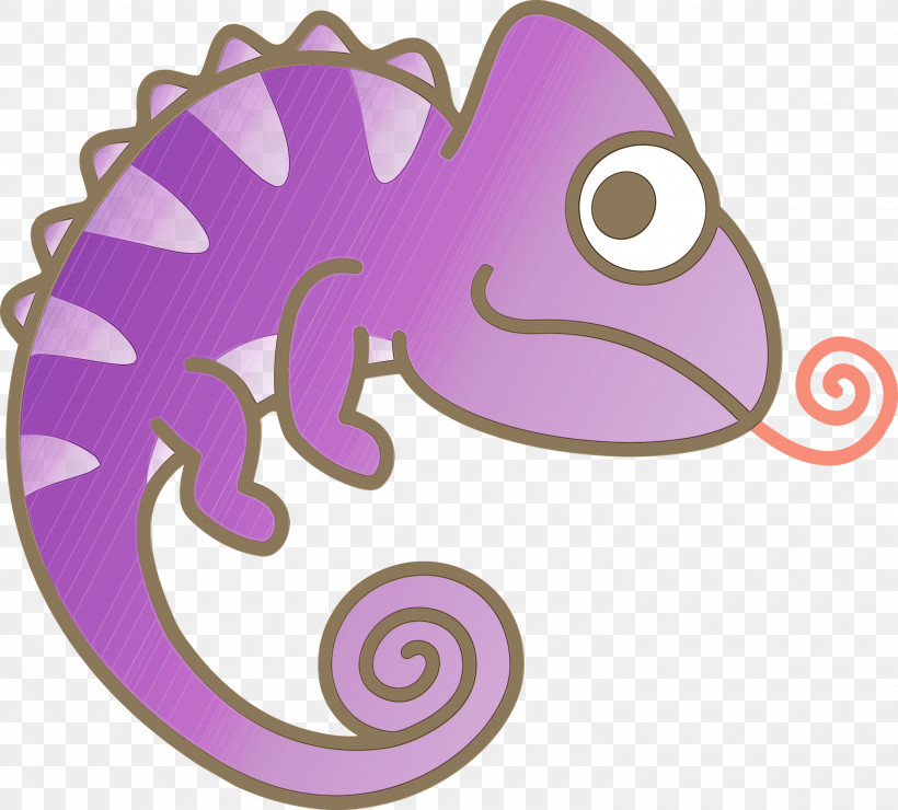 Purple Violet Chameleon Pink Seahorse, PNG, 3000x2709px, Chameleon