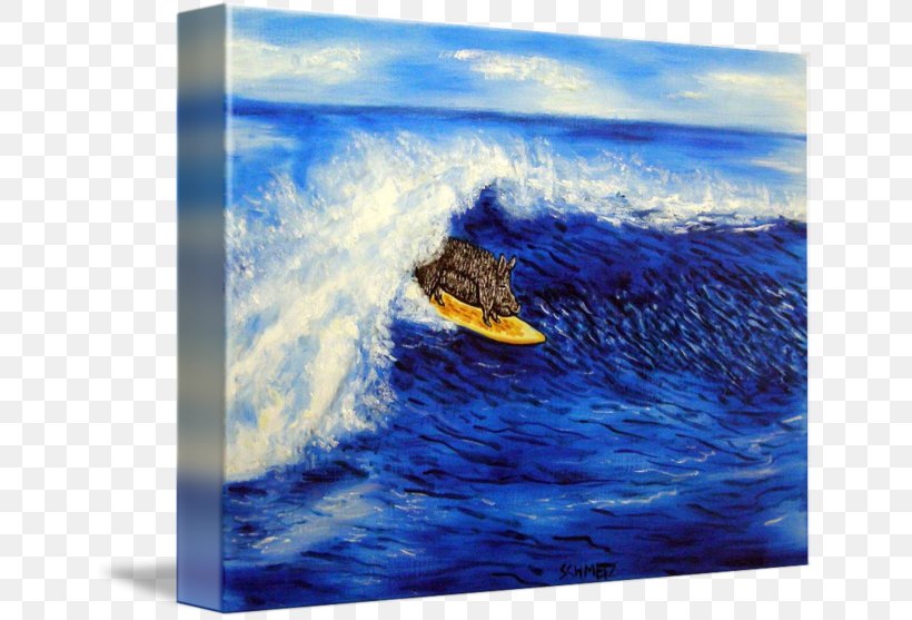 Water Resources Painting Pig Sea Vietnamese Pot-bellied, PNG, 650x557px, Water Resources, Art, Beach, Canvas, Gallery Wrap Download Free