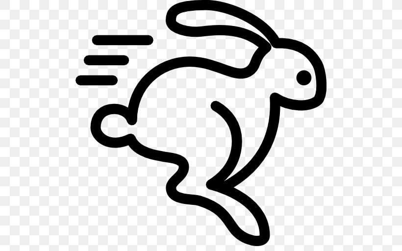 Domestic Rabbit Download Running, PNG, 512x512px, Domestic Rabbit, Animal, Artwork, Beak, Black And White Download Free