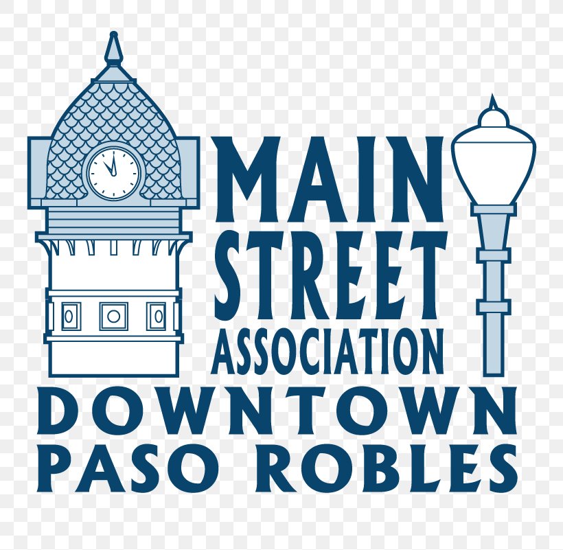 Paso Robles Downtown Main Street Association Logo Illustration Brand Design, PNG, 801x801px, Logo, Area, Blue, Brand, Facebook Download Free