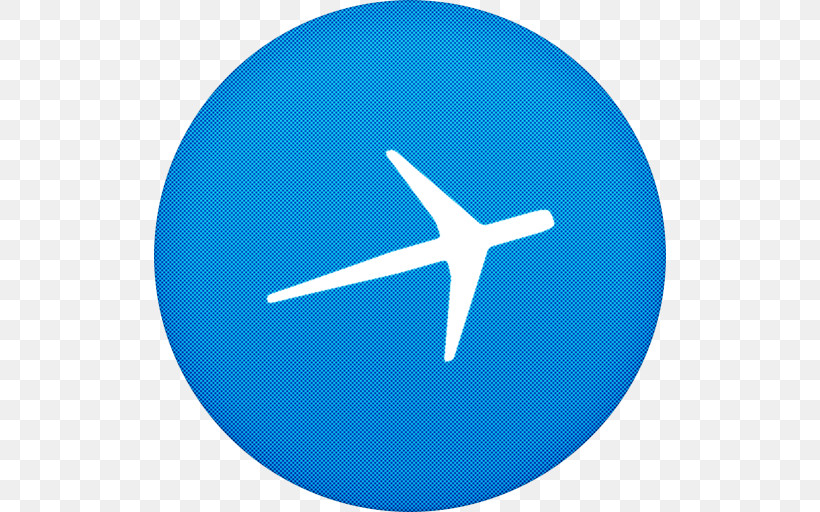 Blue Cobalt Blue Airplane Electric Blue Azure, PNG, 512x512px, Blue, Air Travel, Airplane, Azure, Cobalt Blue Download Free