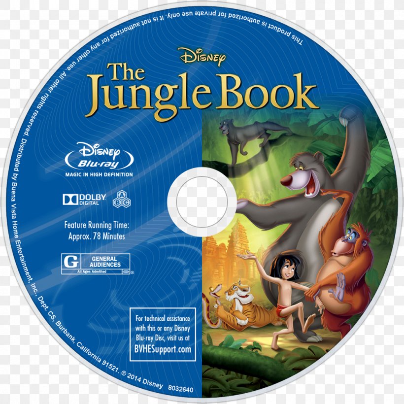 The Jungle Book Bagheera Baloo Blu-ray Disc Mowgli, PNG, 1000x1000px, Jungle Book, Bagheera, Baloo, Bluray Disc, Compact Disc Download Free
