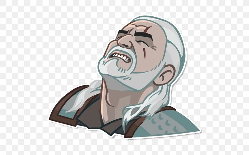 The Witcher 3: Wild Hunt Geralt Of Rivia Sticker Telegram, PNG, 512x512px, Witcher, Cartoon, Emotion, Face, Facial Expression Download Free