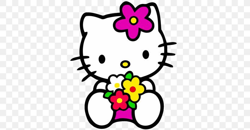 Hello Kitty Online Drawing Clip Art, PNG, 596x426px, Hello Kitty, Art, Artwork, Drawing, Flower Download Free
