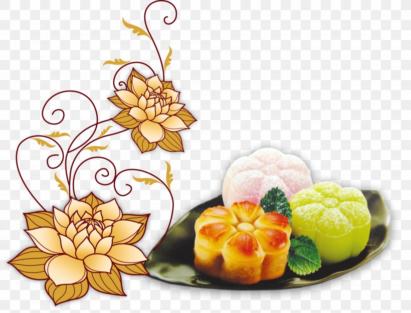 Snow Skin Mooncake Adobe Illustrator, PNG, 4018x3070px, Mooncake, Adobe Flash, Cuisine, Finger Food, Flower Download Free