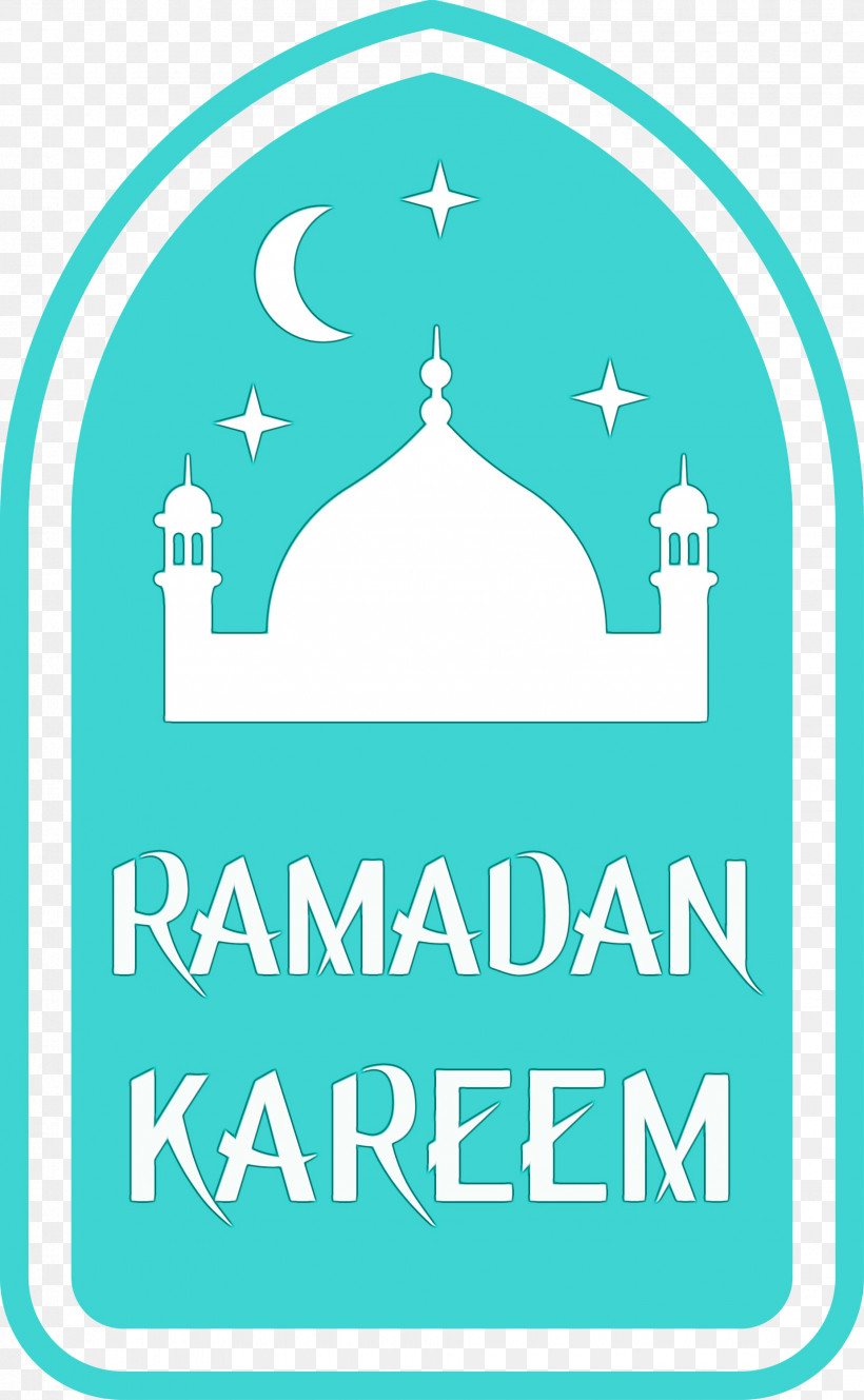 Turquoise Aqua Logo Font, PNG, 1850x3000px, Ramadan Kareem, Aqua, Logo, Paint, Ramadan Mubarak Download Free