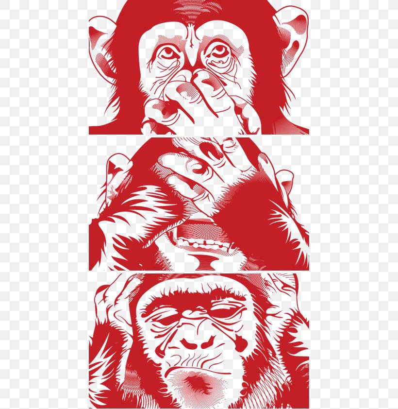 Art Idea Chimpanzee Illustration, PNG, 456x842px, Watercolor, Cartoon, Flower, Frame, Heart Download Free