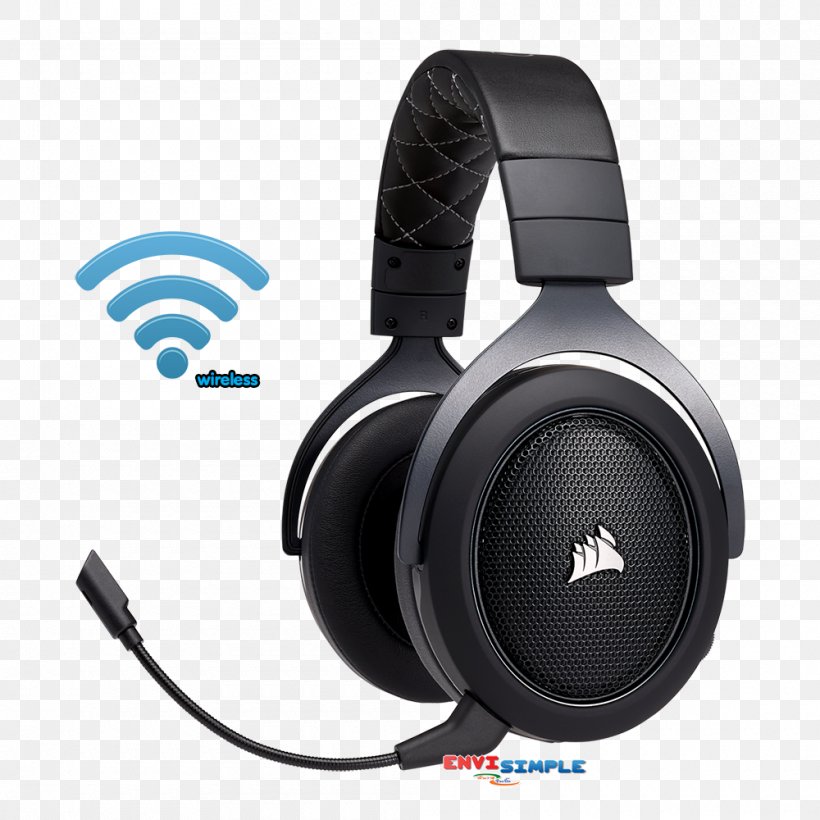 Corsair Gaming HS70 Wireless Corsair HS70 Wireless Gaming Headset With 7.1 Surround Sound Corsair Components, PNG, 1000x1000px, Watercolor, Cartoon, Flower, Frame, Heart Download Free