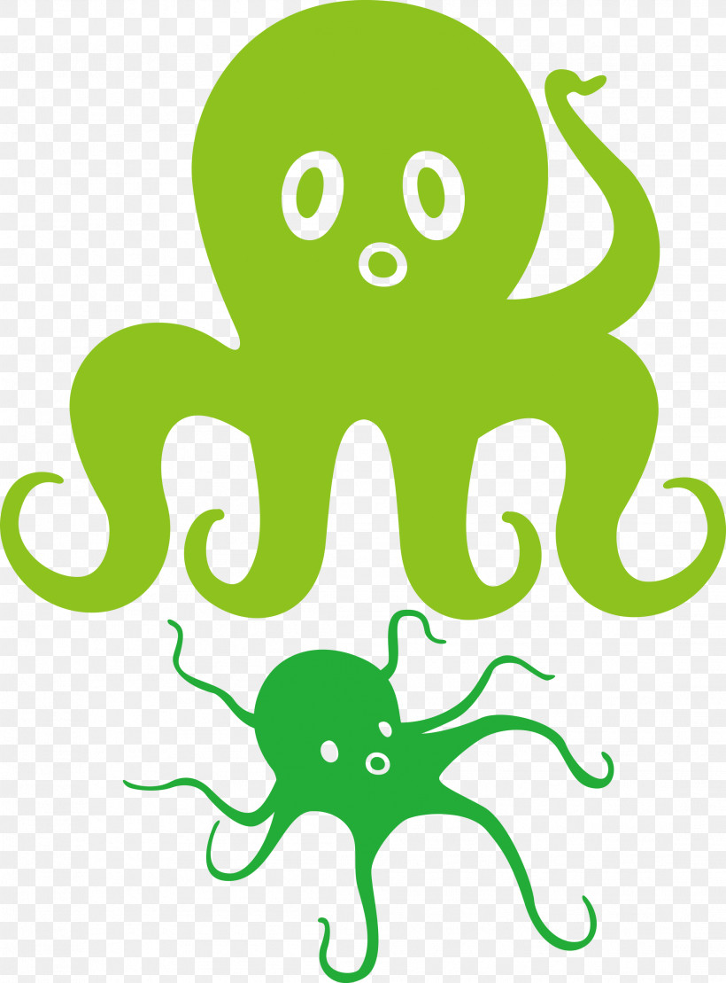 Octopus, PNG, 2218x3000px, Octopus, Cartoon, Geometry, Green, Leaf Download Free