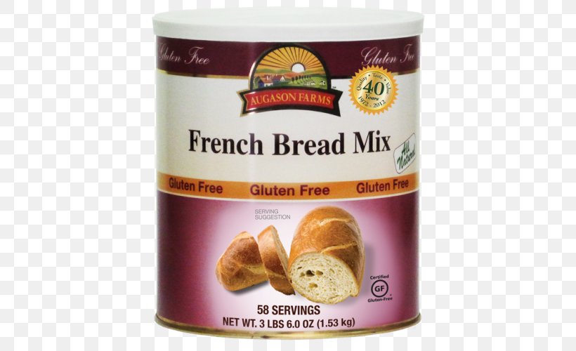 Baguette Gluten-free Diet Food Baking, PNG, 500x500px, Baguette, Augason Farms, Baking, Bread, Flavor Download Free