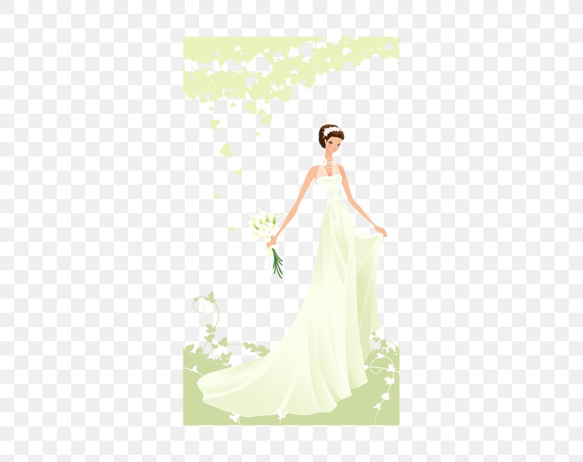 Bride Wedding Dress Euclidean Vector, PNG, 650x650px, Watercolor, Cartoon, Flower, Frame, Heart Download Free