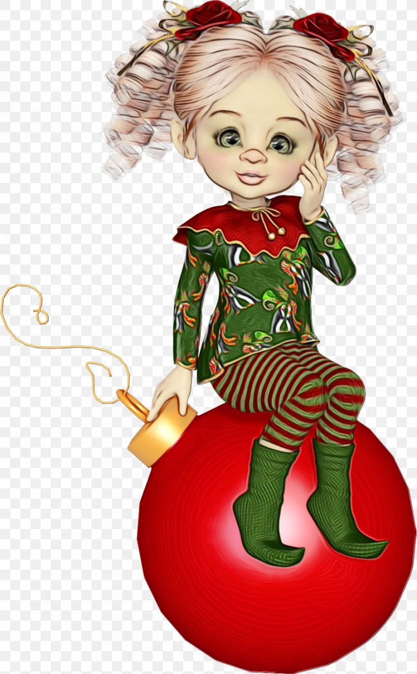 Christmas Elf, PNG, 906x1465px, Watercolor, Cartoon, Christmas, Christmas Elf, Doll Download Free