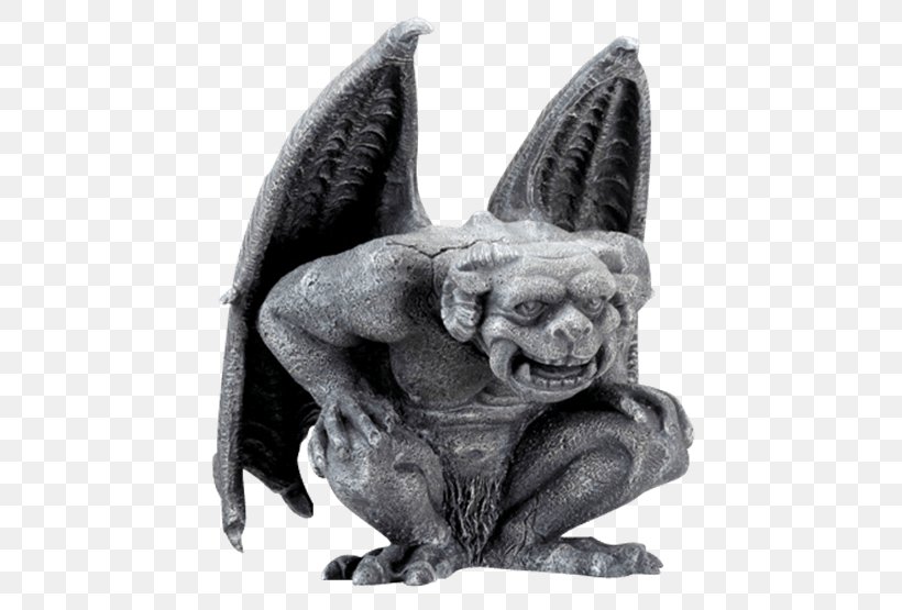 Gargoyle Figurine Statue Sculpture Action & Toy Figures, PNG, 555x555px, Gargoyle, Action Toy Figures, Art, Black And White, Chimera Download Free