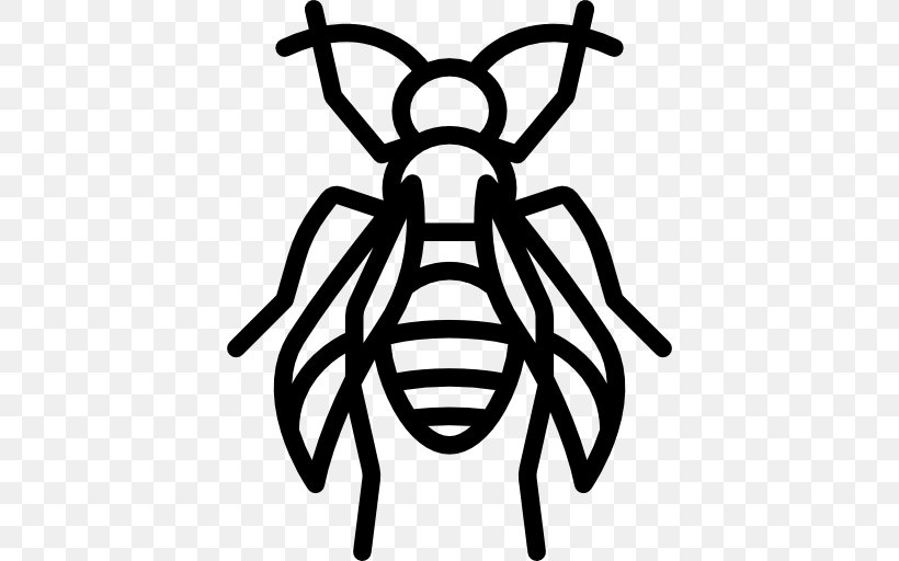 Bee Insect Stinger Clip Art, PNG, 512x512px, Bee, Animal, Artwork, Black And White, Insect Download Free