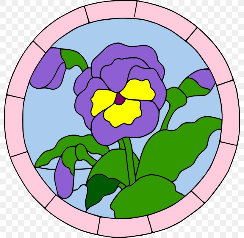 Pansy Window Stained Glass Flower Clip Art, PNG, 794x800px, Pansy, Area, Art, Artwork, Cut Flowers Download Free