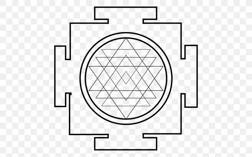 Circle Sacred Geometry Sri Yantra, PNG, 512x512px, Sacred Geometry, Area, Black And White, Brand, Diagram Download Free