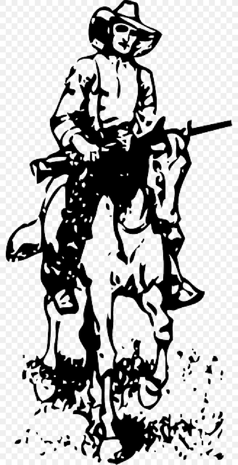 Horse Cowboy Vector Graphics Clip Art American Frontier, PNG, 800x1600px, Horse, American Frontier, Art, Blackandwhite, Cowboy Download Free