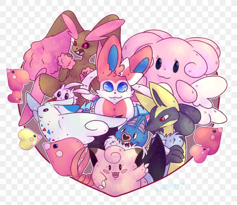 Pokémon Red And Blue Valentine's Day Lopunny Lucario, PNG, 1700x1478px, Lopunny, Blissey, Cartoon, Clefairy, Fictional Character Download Free