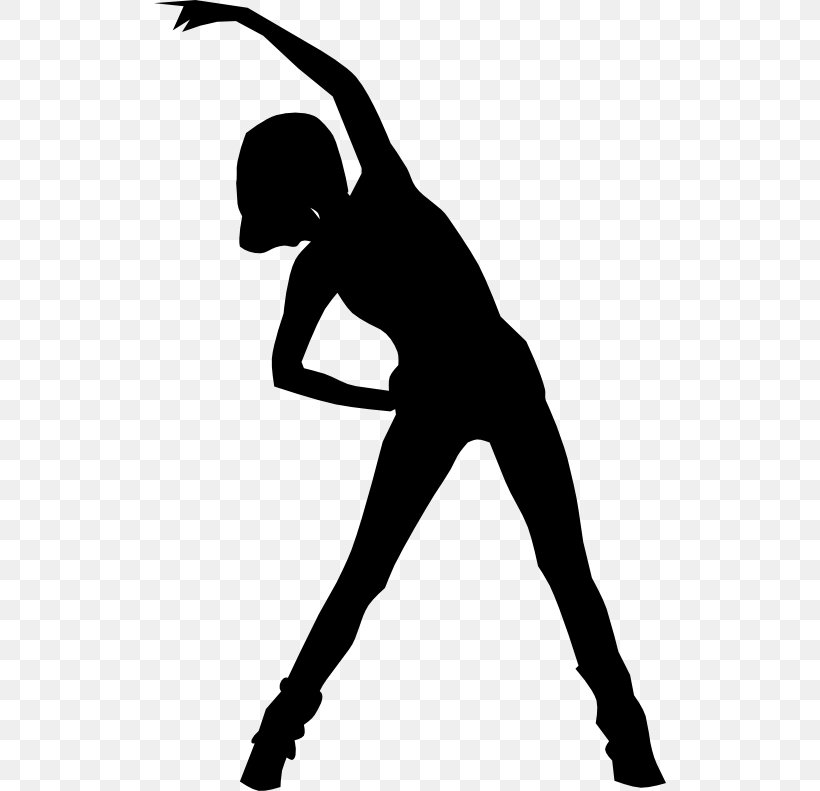 Stretching Exercise Physical Fitness Clip Art, PNG, 512x791px, Stretching, Aerobics, Arm, Black And White, Dancer Download Free