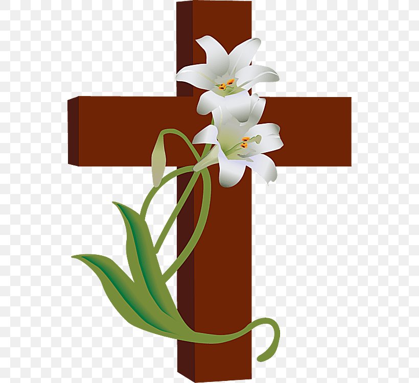 Easter Lily Christian Cross Clip Art, PNG, 556x750px, Easter Lily, Christian Cross, Christianity, Cross, Cut Flowers Download Free