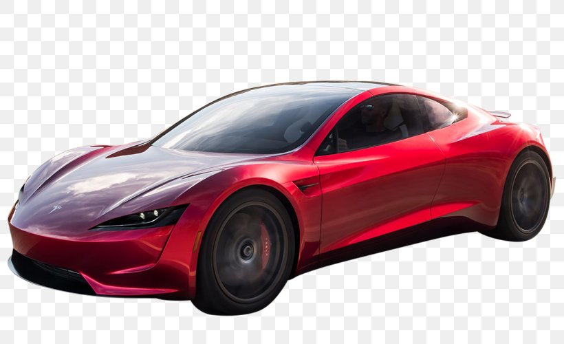 Красный Tesla Roadster