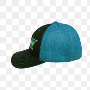 Blue Stripes - Electric Blue Aqua Turquoise Baseball Cap PNG