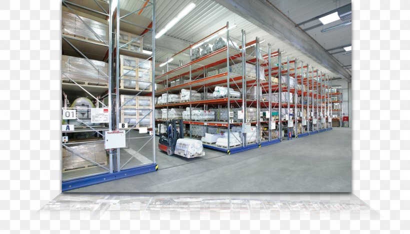 Warehouse Hylla Pallet Racking Logistics, PNG, 980x560px, Warehouse, Bookcase, Distribution Center, Factory, Forklift Download Free