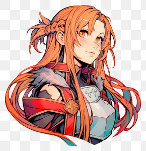 Asuna - Anime Character With Armor PNG