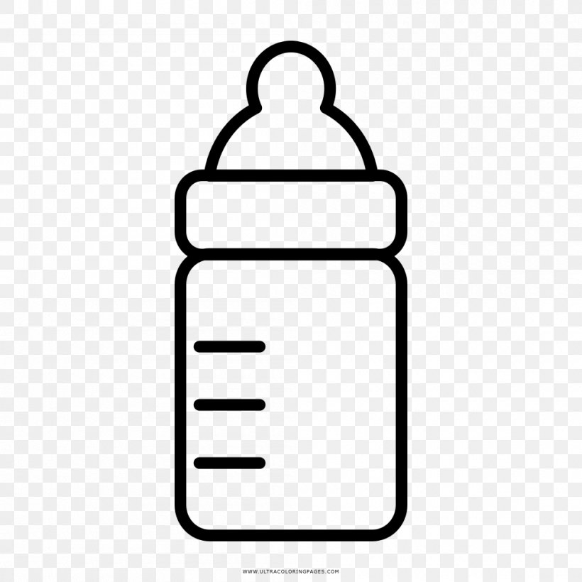 Baby Bottles Drawing Coloring Book Infant, PNG, 1000x1000px, Baby Bottles, Area, Black And White, Bottle, Coloring Book Download Free