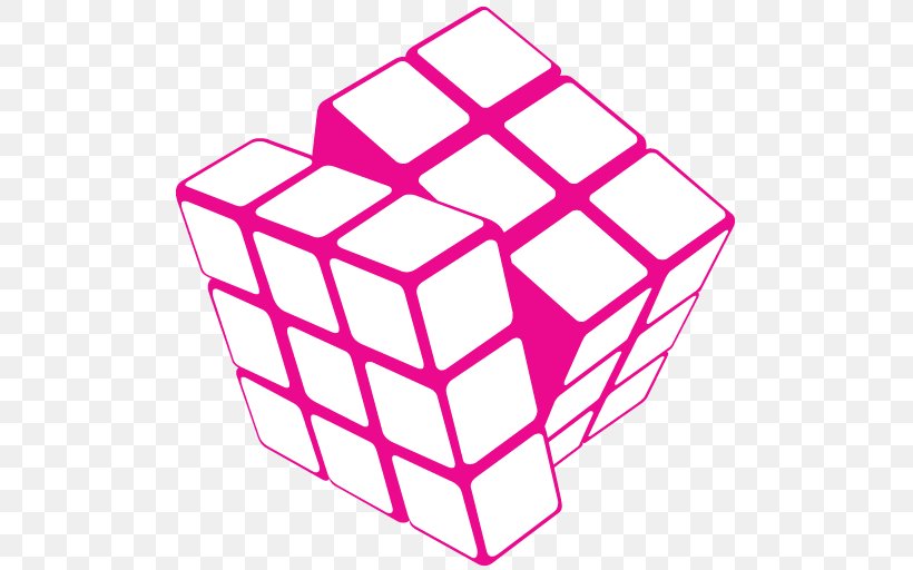 Rubik's Cube Portable Network Graphics Clip Art Coloring Book, PNG, 512x512px, Cube, Area, Coloring Book, Computer Graphics, Magenta Download Free