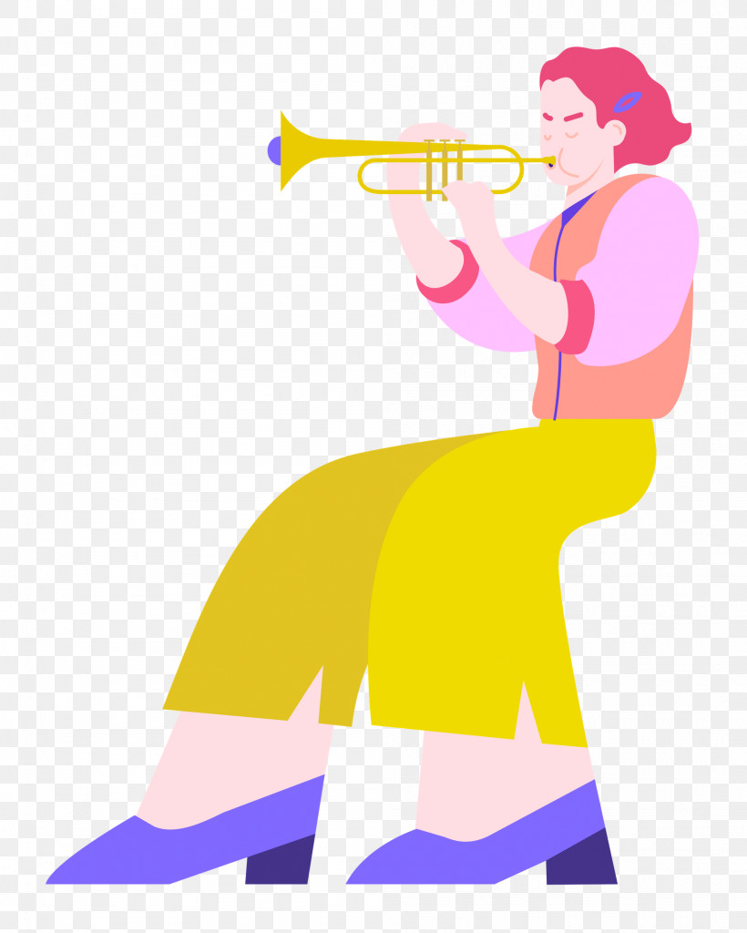 Playing The Trumpet Music, PNG, 2001x2500px, Music, Cartoon, Character, Clothing, Happiness Download Free