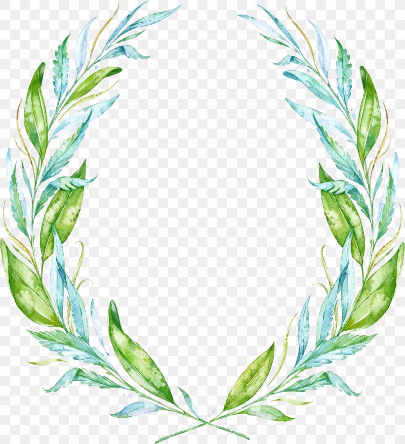 Leaf Watercolor Painting Wreath Drawing, PNG, 3210x3517px, Leaf, Bay Laurel, Blue, Convite, Drawing Download Free