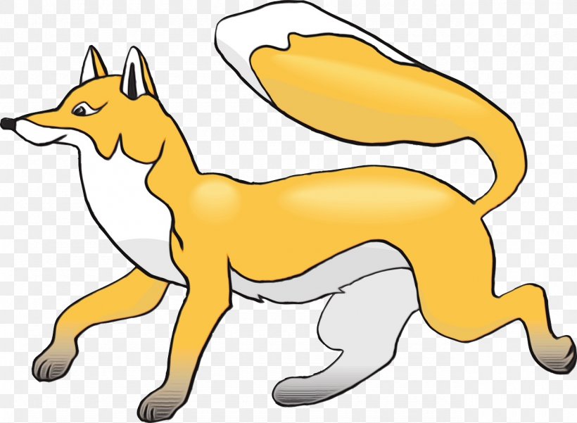 Red Fox Fox Tail Cartoon Yellow, PNG, 1280x939px, Watercolor, Animal Figure, Cartoon, Fox, Paint Download Free