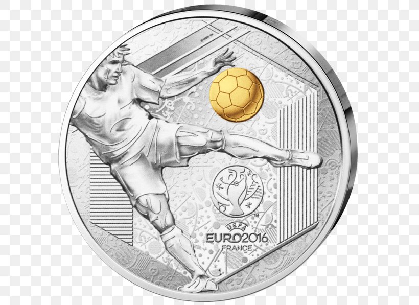 UEFA Euro 2016 Silver Coin Silver Coin Currency, PNG, 600x597px, Uefa Euro 2016, Coin, Currency, Euro, Football Download Free