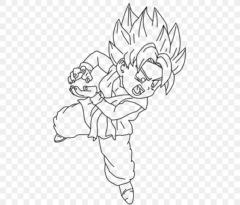 Goku Trunks Gohan Line Art Vegeta, PNG, 509x700px, Watercolor, Cartoon, Flower, Frame, Heart Download Free
