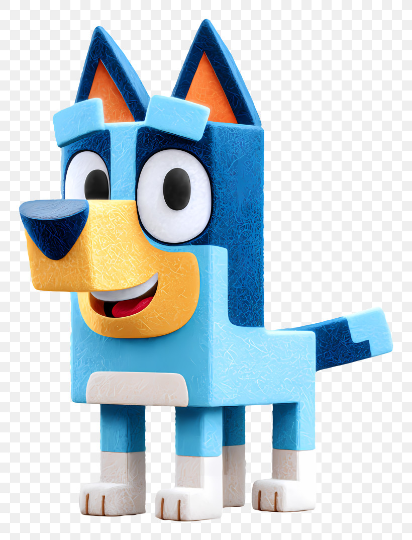 Minecraft Bluey - Blue Cartoon Dog Character PNG
