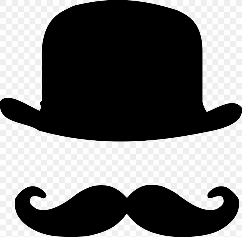 T-shirt Moustache Bowler Hat Top Hat, PNG, 1000x979px, Tshirt, Beard, Black And White, Bowler Hat, Clothing Sizes Download Free